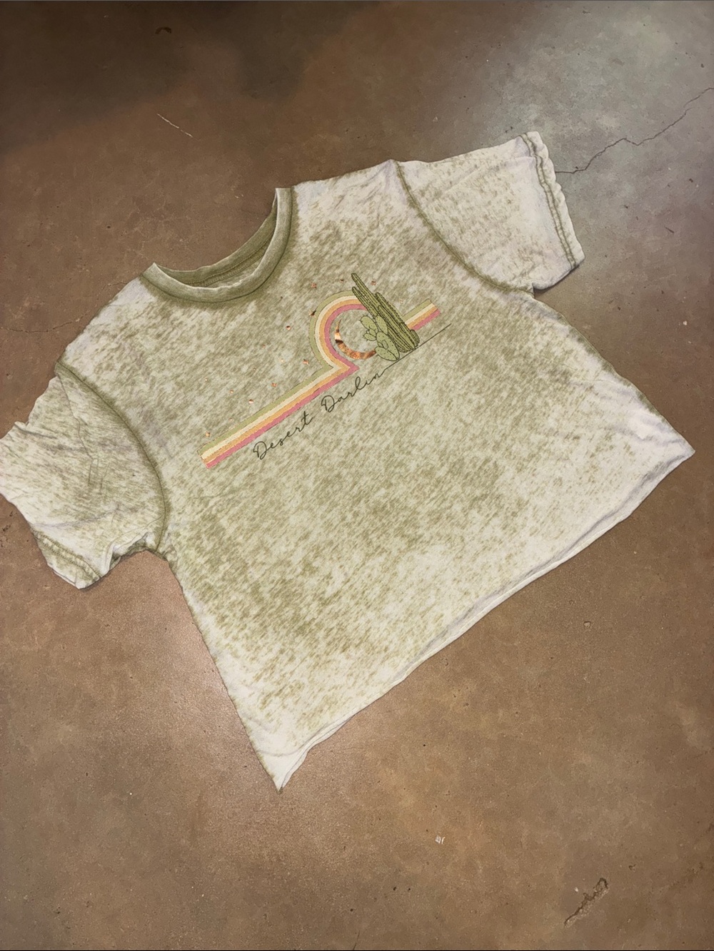 Desert Green cactus crop Top